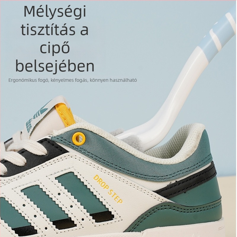 Miaojie cipőseprő – kettős fej, hosszú nyél, PP/PE anyag, cipőápolás, 24 darabos készlet