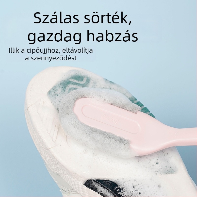 Miaojie cipőseprő – kettős fej, hosszú nyél, PP/PE anyag, cipőápolás, 24 darabos készlet