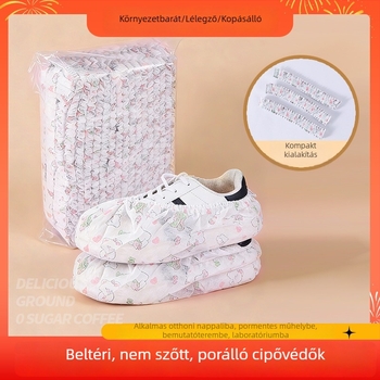 Egyszer használatos vastag csúszásgátló cipővédők, háztartási célokra, vastagított nemszövött anyagból, gyerekeknek és diákoknak