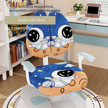 Gyerekeknek szóló székfedél – poliészter, ovális alak, csúszásmentes, kopásálló, rajzfilm mintázat