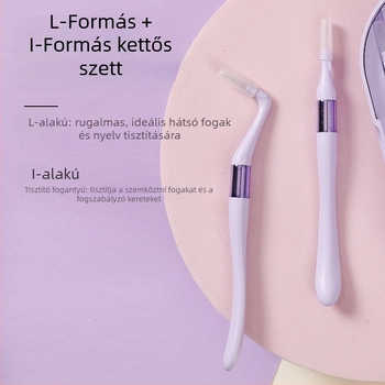 L-alakú interdentális ecset, egyszer használatos, 18 darab, kézi tisztítás