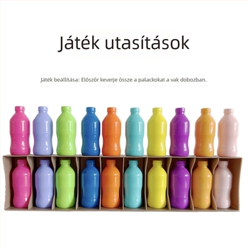 Családi társasjáték üvegek kitalálásával és párosítással, műanyag kivitelezés; alkalmas 4–6, 7–14 és 15–35 éveseknek; elősegíti a kognitív fejlődést és vizuális észlelést.
