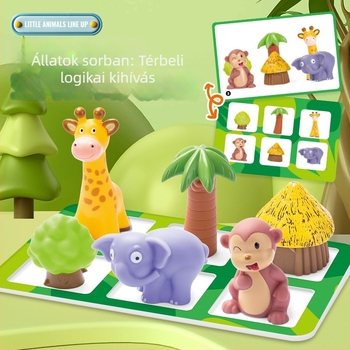 Állatparádé logikai társasjáték – műanyag, 7–14 éveseknek, fejleszti a térbeli gondolkodást