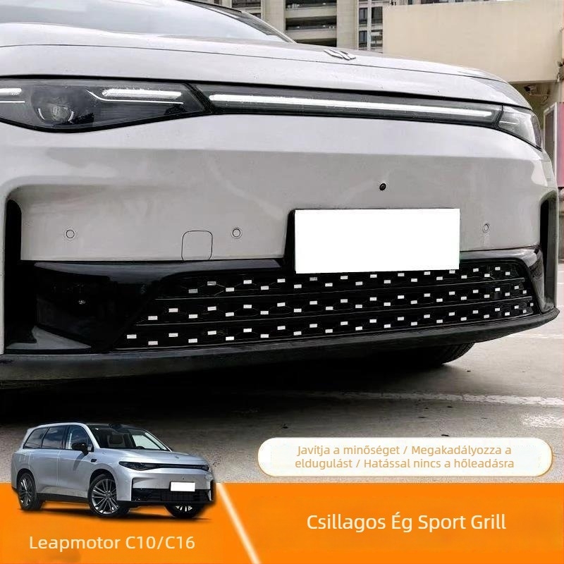 Rozsdamentes acél radiátor grille védőburkolat rovarhálóval, kompatibilis Leapmotor C16C10