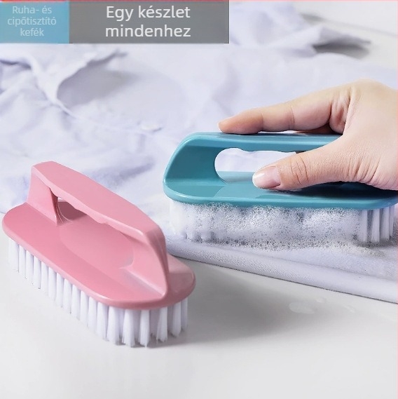 Műanyag sörtéjű cipő- és ruhatisztító kefe — szennyeződések eltávolítása, anyag: műanyag sörték, modern minimalista stílus