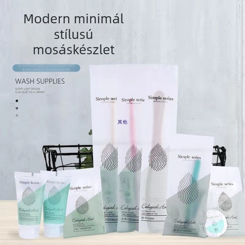 Egyszer használható fogkefe és fogkrém készlet bambuszszénnel készült puha sörtéjű, egyenként csomagolt, ideális szállodákban, vendégházakban és utazásokhoz