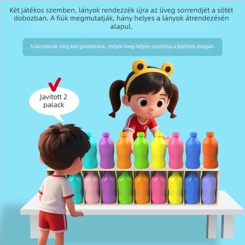 Gyermekeknek szóló táblás játék — Találd ki az üveget és üsd meg, memória és kognitív fejlesztés, műanyag játék, 7–14 éveseknek, családi interaktív játék