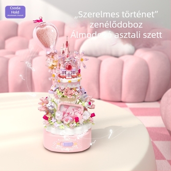 Lányoknak DIY zenés doboz építőblokkokkal – világító dekoráció