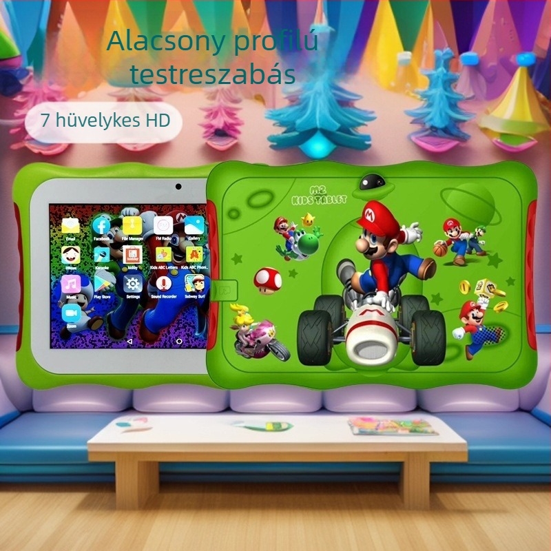 M2 Gyerekek oktatási táblagépe Android 7, MTK octa-core 1.6GHz, 16GB Flash, IPS kijelző, 3MP kamera