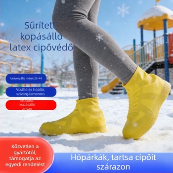 Közepes magasságú gumiból készült cipővédők - vízállóak, csúszásmentesek, kopásállóak, univerzális