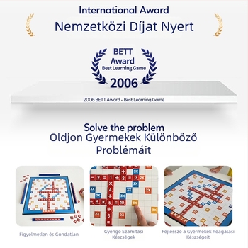 Oktatási matematikai társasjáték gyerekeknek — Fast and Slow Fox Smart Math: puzzle, logikai gondolkodás, összeadás, kivonás, osztás (6 éves kortól)