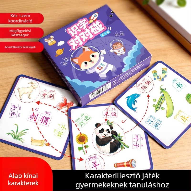 Oktatási kártyajáték családi tanuláshoz: betűk párosítása, figyelem fejlesztése, interaktív logikai kártyák 4–6 éveseknek