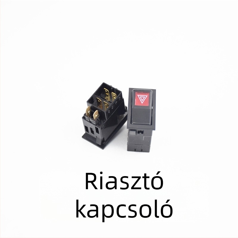 Xinwank 140-2 12V/24V autó rocker kapcsoló modul – kürt, kettős villogó riasztás, ködfények és fényszóró gomb