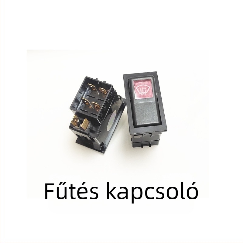 Xinwank 140-2 12V/24V autó rocker kapcsoló modul – kürt, kettős villogó riasztás, ködfények és fényszóró gomb