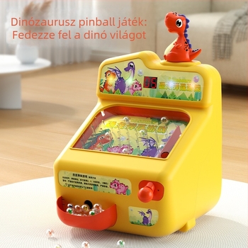 Dinoszaurusz pinball játékgép 3–6 éveseknek, ABS anyagból, fényekkel és zenével, oktató interaktív fejlesztő játék