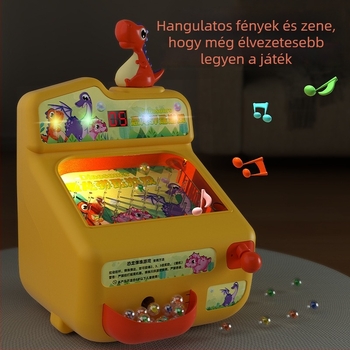 Dinoszaurusz pinball játékgép 3–6 éveseknek, ABS anyagból, fényekkel és zenével, oktató interaktív fejlesztő játék