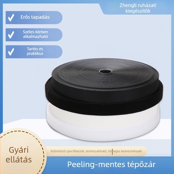 Nylon fekete-fehér hook-and-loop szalag gyerekruhákhoz és gyerekcipőkhöz, ragasztó nélküli elülső zár Velcro.