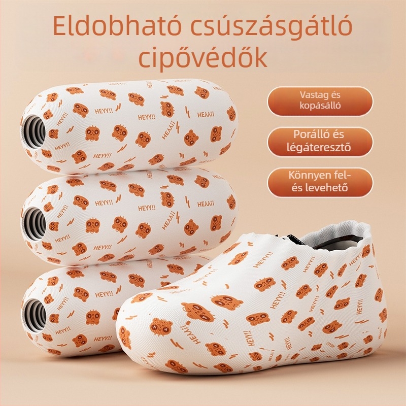 Csúszásmentes beltéri egyszer használatos cipővédők vendégeknek, nem szőtt anyagból, vastított, gyerekeknek