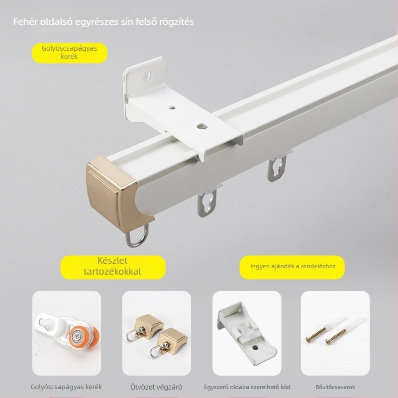 függönycsatorna rendszer, alumínium ötvözet, modell C830, elektroforezis felületkezelés, modern minimalizmus, testreszabható feldolgozás