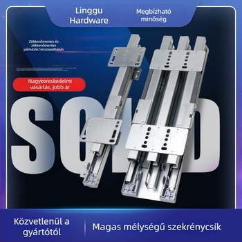 Rejtett, nehéz teherű csúszóvassak mély szekrényekhez – csendes működés, felső és alsó szerelés (Anyag: hidegen hengerelt acél; Felületkezelés: galvanizált; Modell: Heaven and Earth rail; Márka: Zuo gang; Stílus: Modern minimalizmus)