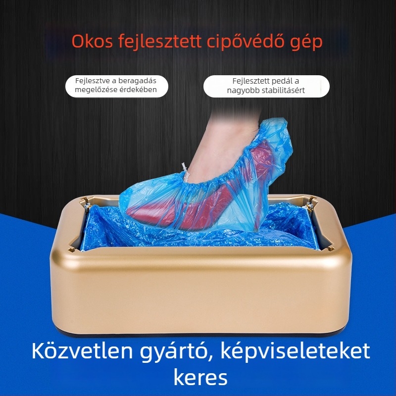 Automata cipővédő gép otthonra és irodára – beltéri egyszer használatos cipővédők, antifouling funkció, 40 készlet