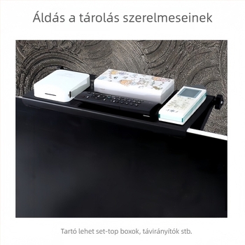 TV set-top box és router tárolópolc – modern minimalista stílus, fúrás nélküli szerelés, PP anyag, 1 réteg, alkalmas asztalra, hálószobába vagy tárolóhelyiségbe