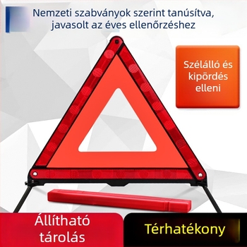 Autóhoz való háromlábú figyelmeztető jel, függőleges, Márka: Xin Rui, Anyag: műanyag + fényvisszaverő anyag, Használati terület: autó, Nemzeti szabvány