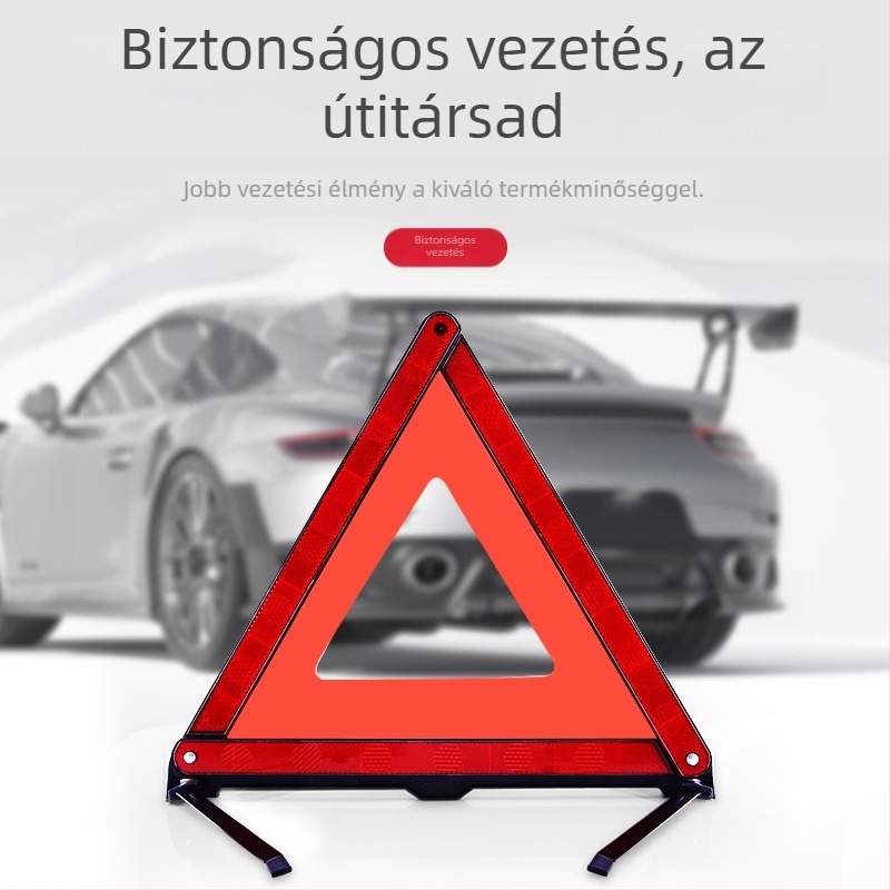 Autóhoz való háromlábú figyelmeztető jel, függőleges, Márka: Xin Rui, Anyag: műanyag + fényvisszaverő anyag, Használati terület: autó, Nemzeti szabvány