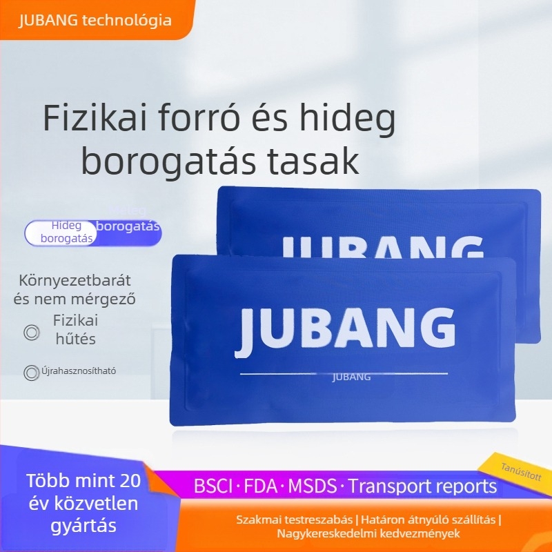 Jubang Téglalap alakú hűtő tasak, gél töltet, anyag: nylon és PVC, 200 g, hűtésre és hőstressz megelőzésére