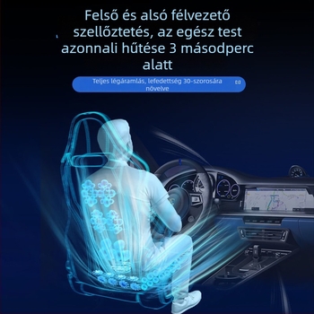 Teherautó üléspárna ventillációval, félvezető hűtéssel és derékmasszázzsal; természetes rost feltöltés; bőr Ice Silk huzat nyárra
