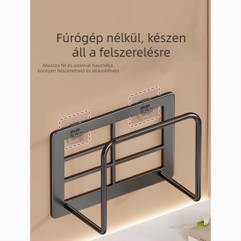 Router falra szerelhető tartó, fúrás nélkül, szénacélból; falra szerelés; 1 darab; alkalmas konyhára, íróasztalra, hálószobára és nappalira