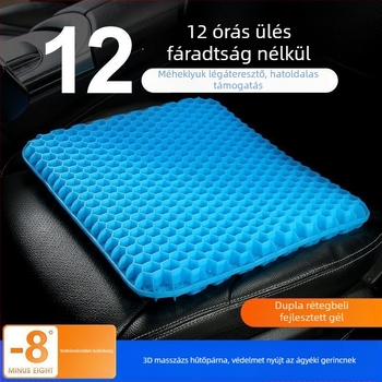 Gél ülőpárna irodai székhez – hűtés és fájdalomcsillapítás hosszú ülésnél, PVC anyag, vízzel töltött, súly 500 g, egyszerű stílus