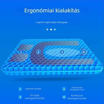 Gél ülőpárna irodai székhez – hűtés és fájdalomcsillapítás hosszú ülésnél, PVC anyag, vízzel töltött, súly 500 g, egyszerű stílus