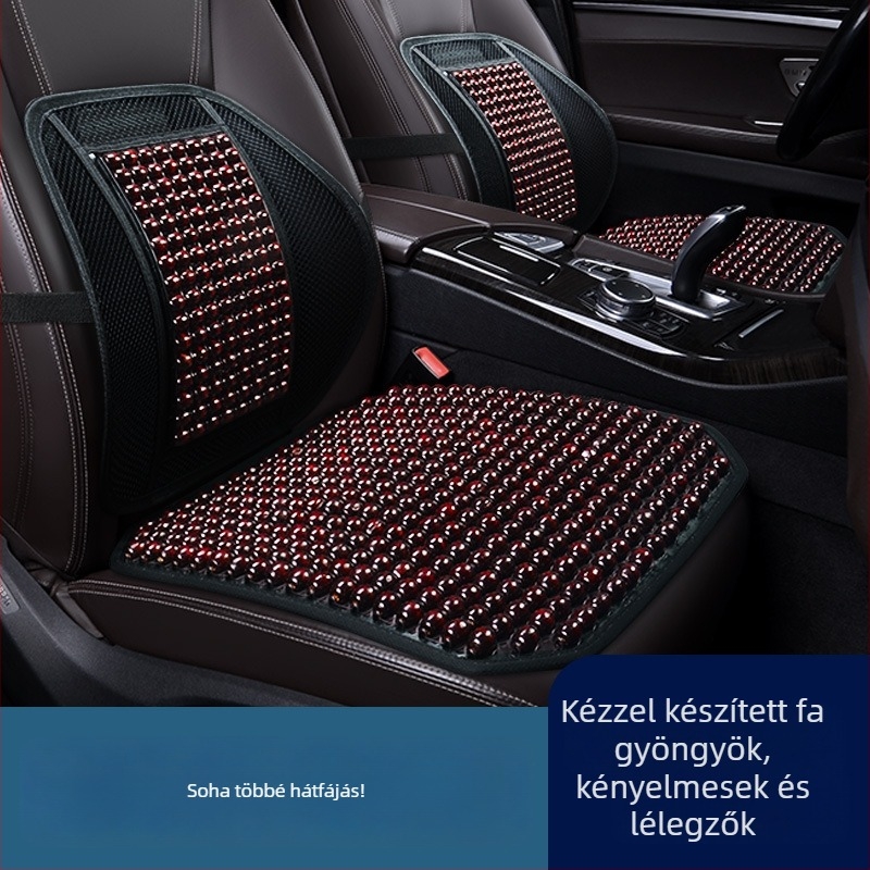 Izidi autóülés párna fából készült gyöngyökkel, deréktámasz és masszázs - licencelhető magáncímke