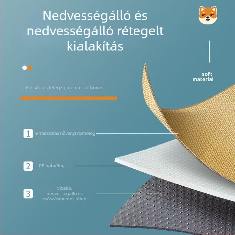 Nyári hűsítő matrac háziállatoknak – kutya- és macskaágy rattan dizájn és jégselyem mintázat