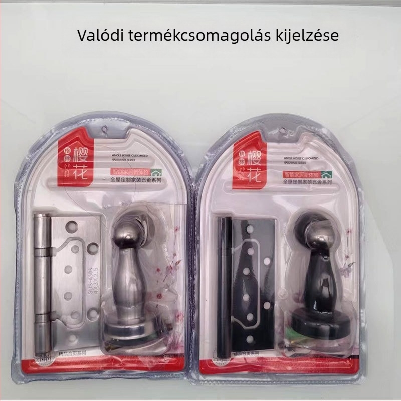 Csapágyas zsanér ajtóstop, három az egyben mangán acélból, elektroplatált felülettel, Cherry blossom.