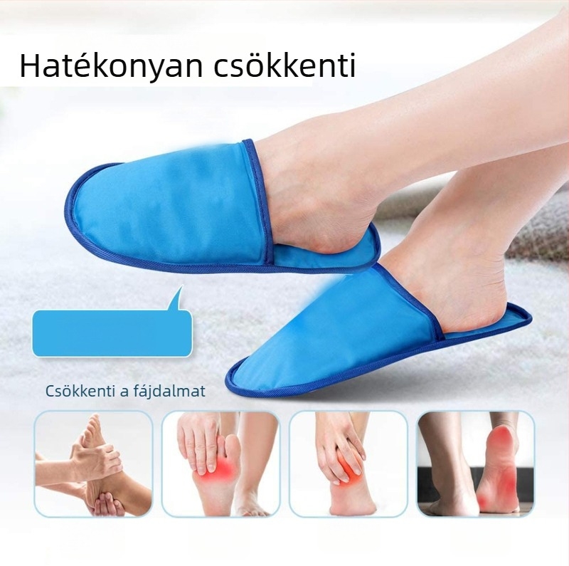 Gél papucs lábhoz jégcsomaggal – PVC anyag, gél töltet, dobozban 100 darab, súly 685 g