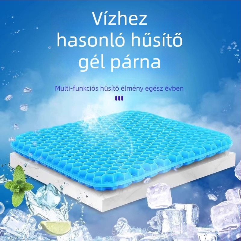 Hűtőpad géllel és méhsejt mintázattal, PVC anyag, irodai és autós használatra