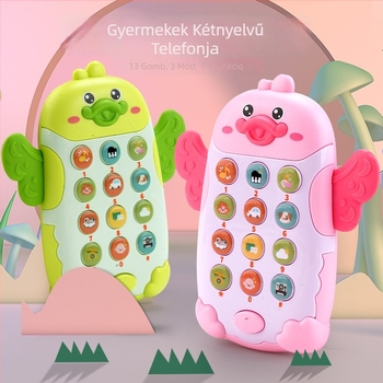 Kétnyelvű korai oktatási játék zenei és beszédfunkcióval, műanyagból, elemmel működik, 0–3 éveseknek