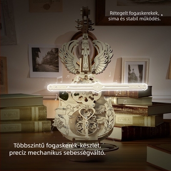 Fából készült építőelemekből álló zenélő doboz, kézzel összerakható cselló formában, DIY játék lányoknak
