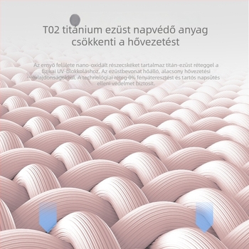 Háromrészes összecsukható napernyő, 8 ötvözet bordával, 190T anyagú szövet, kézi nyitás, UPF 50+