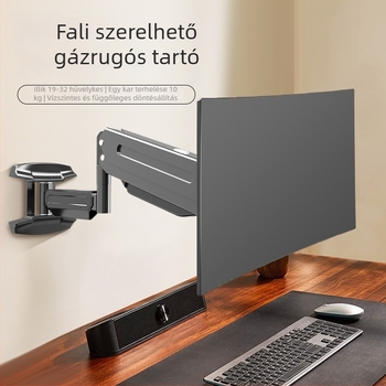 Monitor falra szerelhető kar emelés és teleszkópos kinyúlás, 360°-os forgatás, 17–32 hüvelykes kijelzőkhöz, modell WM18, anyag: cold tie steel, tömeg: 3 kg