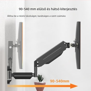 Monitor falra szerelhető kar emelés és teleszkópos kinyúlás, 360°-os forgatás, 17–32 hüvelykes kijelzőkhöz, modell WM18, anyag: cold tie steel, tömeg: 3 kg