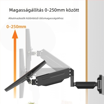 Monitor falra szerelhető kar emelés és teleszkópos kinyúlás, 360°-os forgatás, 17–32 hüvelykes kijelzőkhöz, modell WM18, anyag: cold tie steel, tömeg: 3 kg
