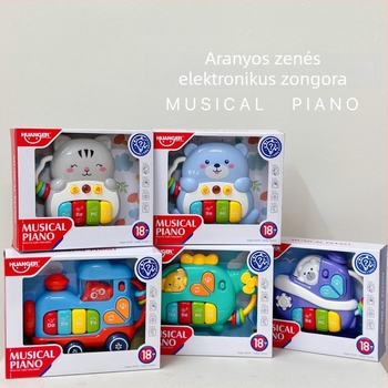 Elektromos billentyűzet játék babáknak és 0–3 éveseknek, hanggal és fénnyel, oktató és interaktív, műanyag kivitel