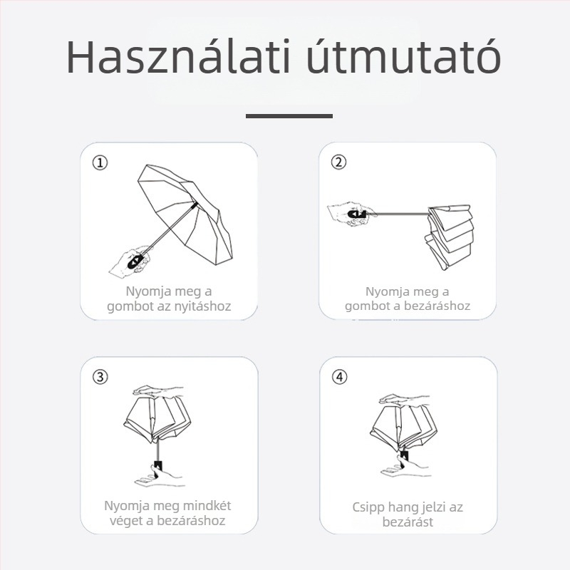 12 bordás napernyő hosszú nyéllel, UPF50+ védelem, 170T poliészter anyag, alumínium nyél