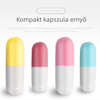 Öt részből álló esernyő, UPF 40+ UV védelem, hatszárnyú váza, üvegszálas nyelet, kézi nyitás