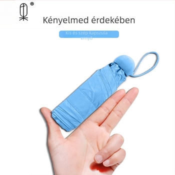 Öt részből álló esernyő, UPF 40+ UV védelem, hatszárnyú váza, üvegszálas nyelet, kézi nyitás