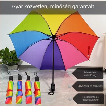 Kézi működtetésű esernyő 8 acél bordával, vasból készült tengellyel, ütésálló vászonnal, logó testreszabás