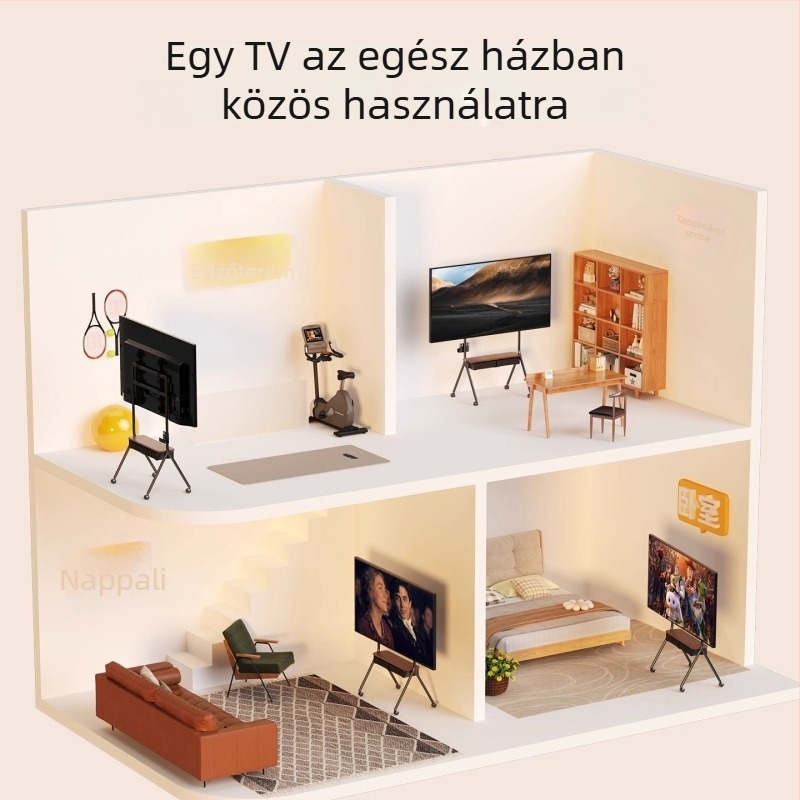 Mobil TV-kocsi tárolóval és fiókkal — hidegen hengerelt acélból, modell Ml5b, 13 kg, márka Zhi ercheng, kompatibilis Smart TV-vel